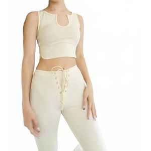 NEW KOY & VICTORIA serita crop top in butter
